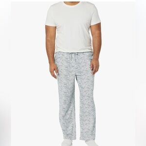 NWT Amazon Essentials Men's Cotton Knit Pajama Pant Grey Palm Print, Sz Medium